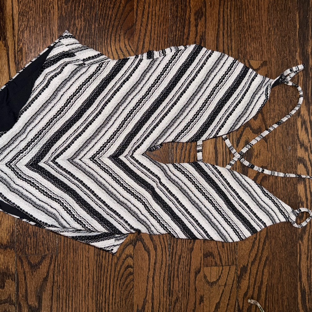 BECCA Black and White Halter Top